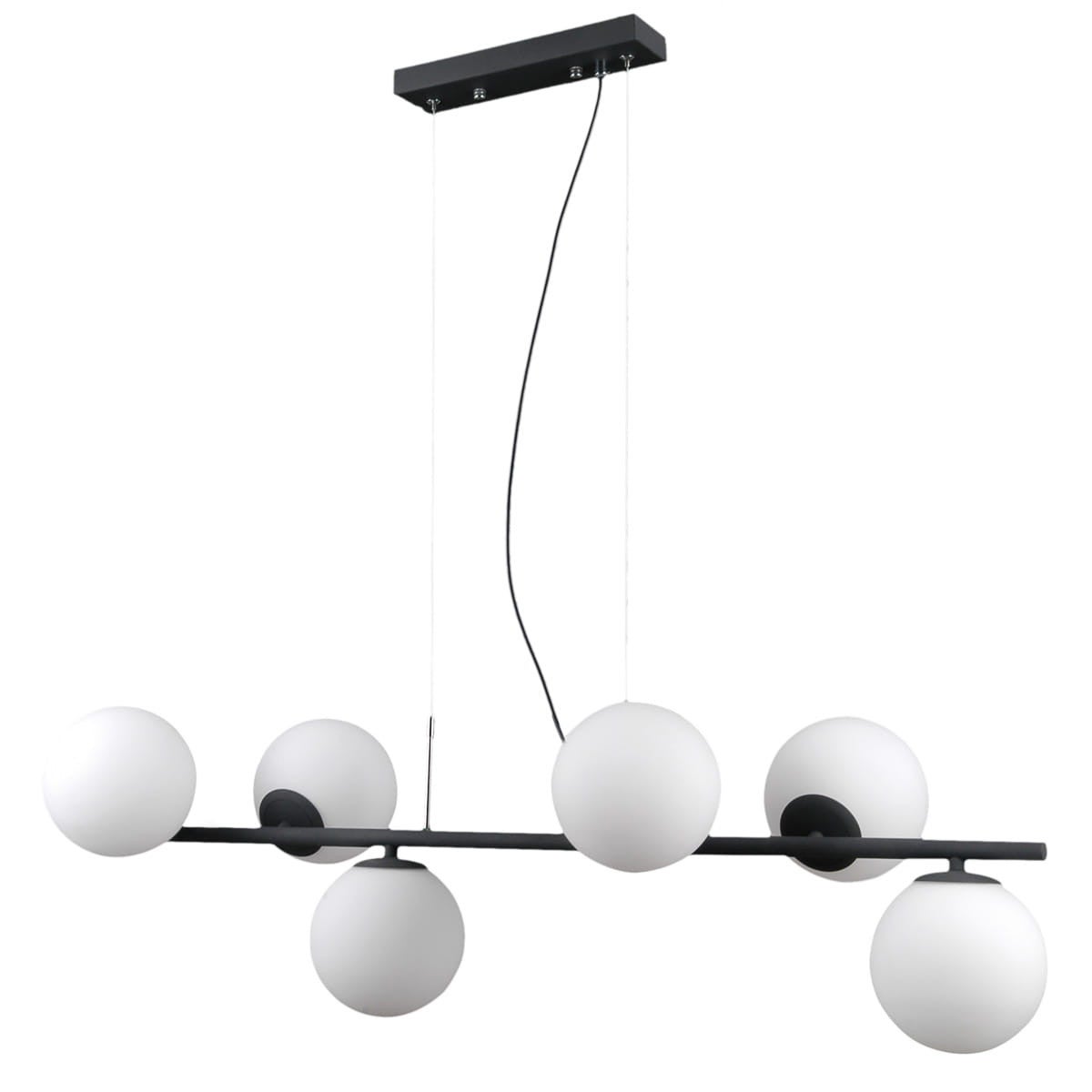 Lampa wisząca Raddi grafitowo-biała 6xG9x5W nowoczesna wym: 90 x 91 x 29 cm szkło Italux