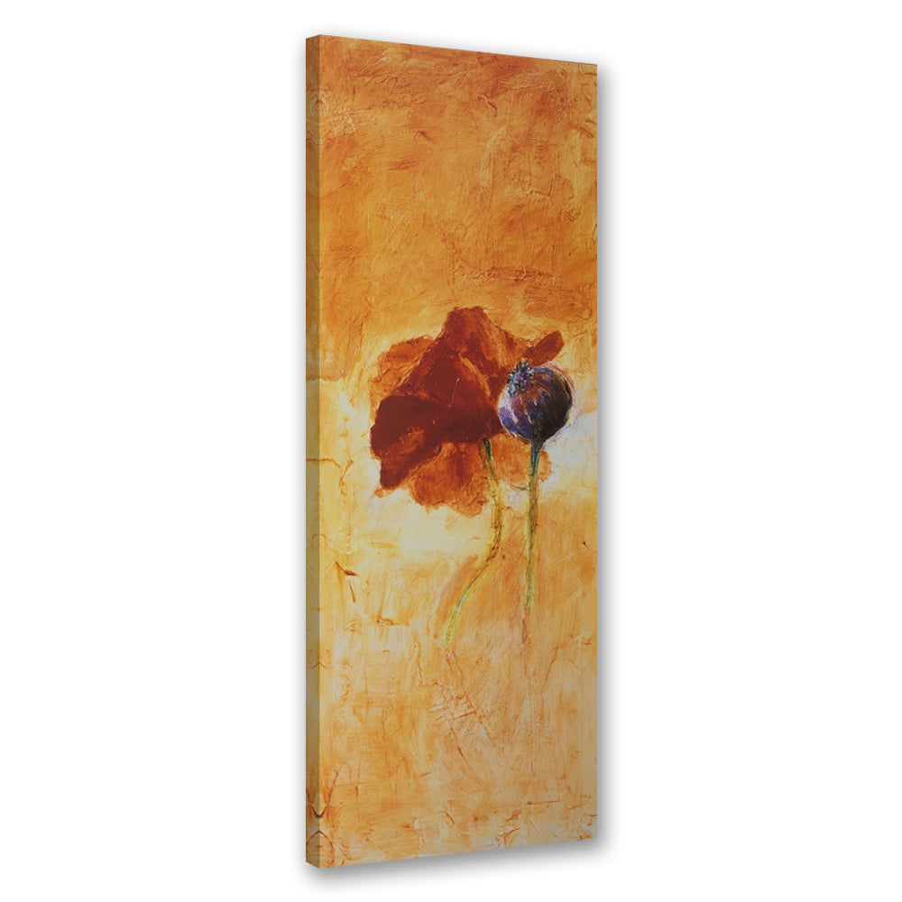 Obraz na płótnie, Kwiat maku malowany 50x150