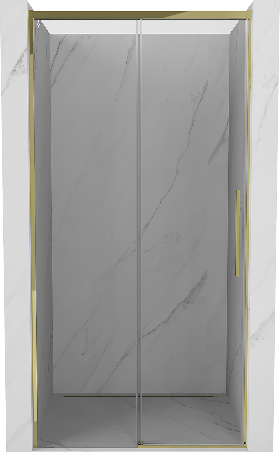 Mexen Rox drzwi prysznicowe rozsuwane 130 cm, transparent, złote - 8C2-130-000-50-00
