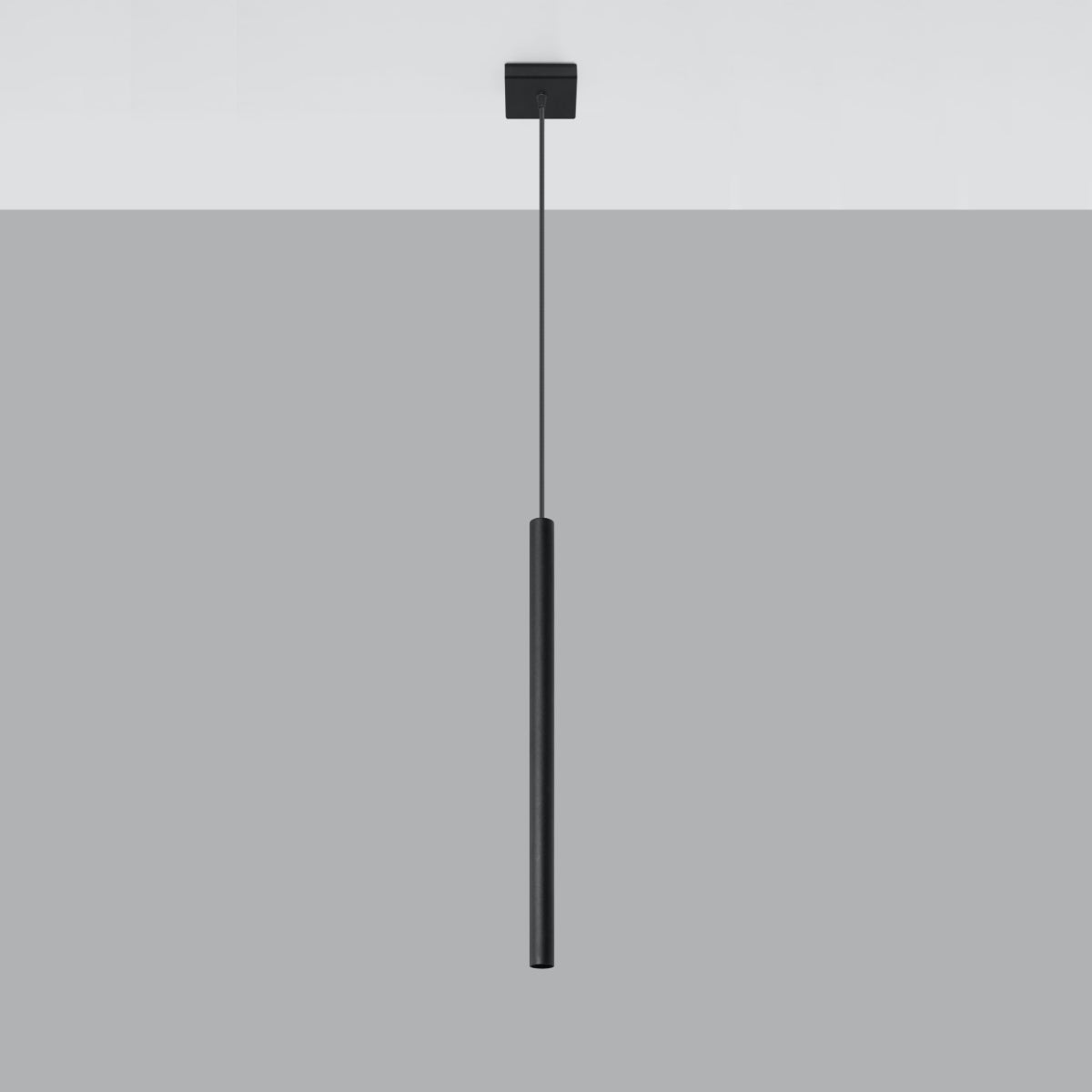 Lampa wisząca BRILL 1 czarna LED 4000K - 8x8x100cm Sollux