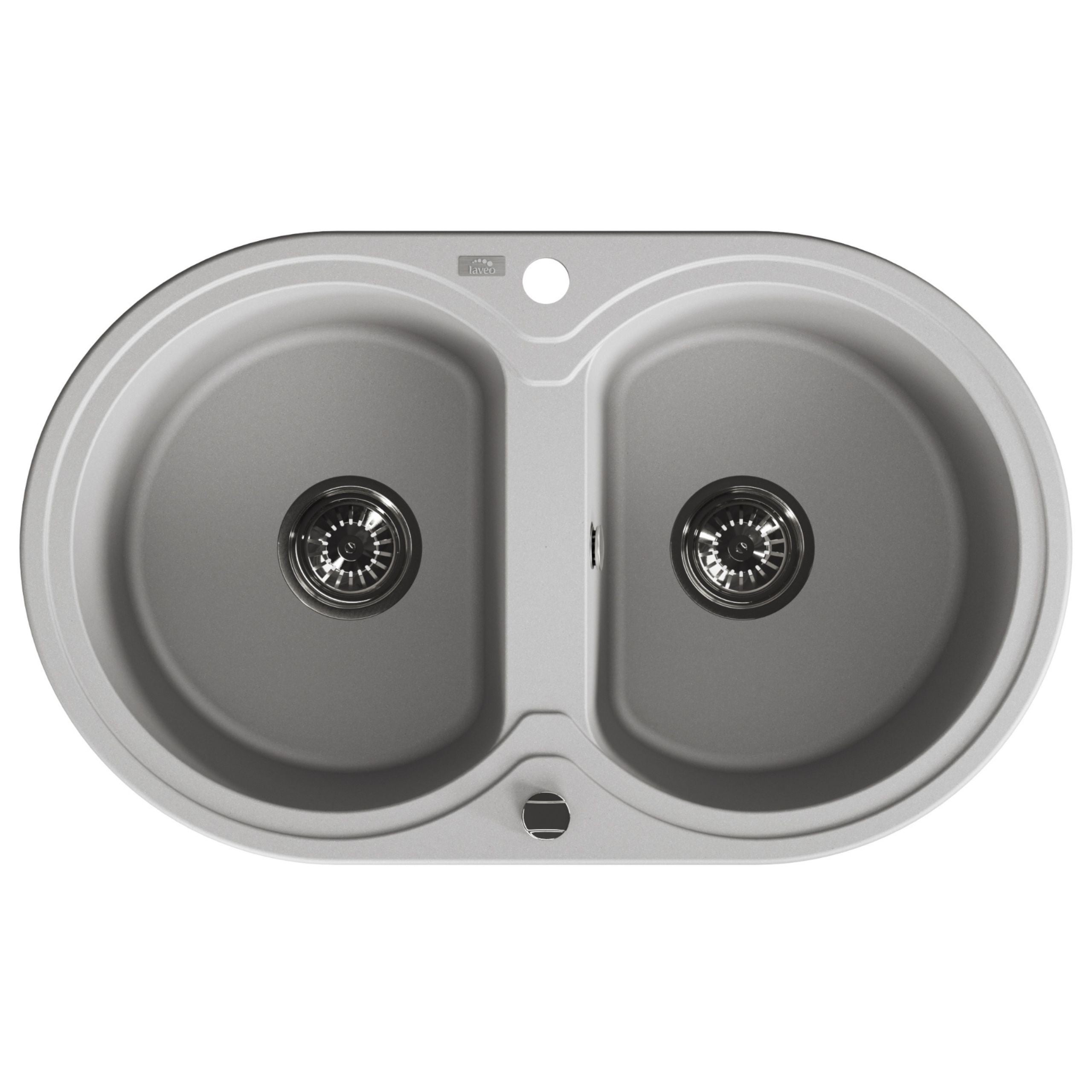 Zlew Zlewozmywak Granitowy Szary 2 Komorowy DAFNE