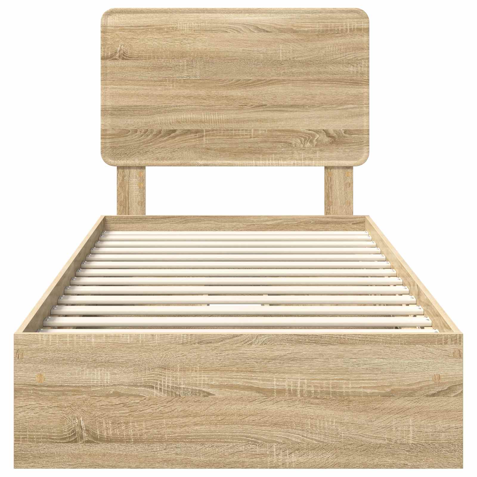Lit de rangement chêne 75 x 190 cm panneau de bois - 8
