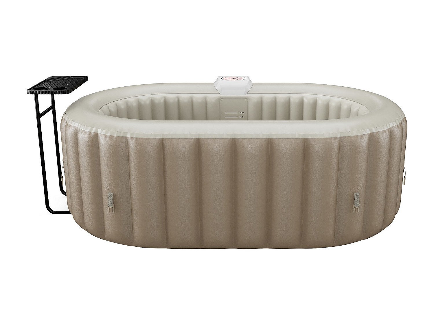 Dmuchane spa owalne 2-osobowe – dł. 190 x szer. 120 cm x wys. 65 cm – 90 dysz powietrza – Taupe i beżowe – B-LUCKY
