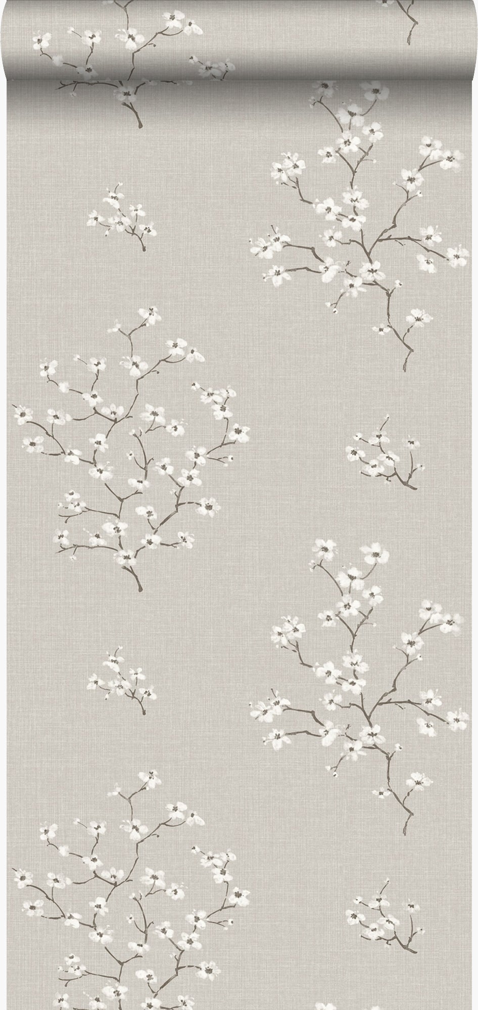 Tapeta kwitnąca gałąź taupe - 53 cm x 10.05 m - ORIGIN