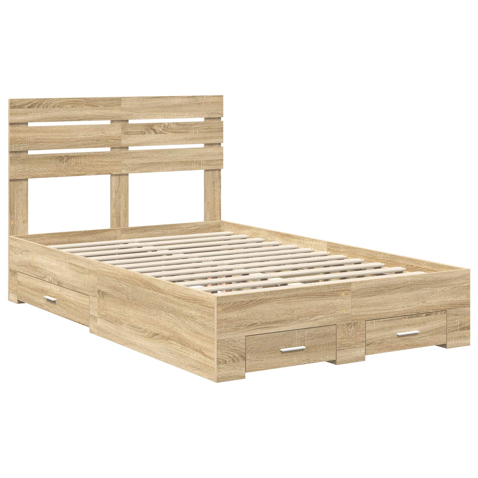 Cadre de lit chêne 120 x 200 cm en panneau de bois - 4