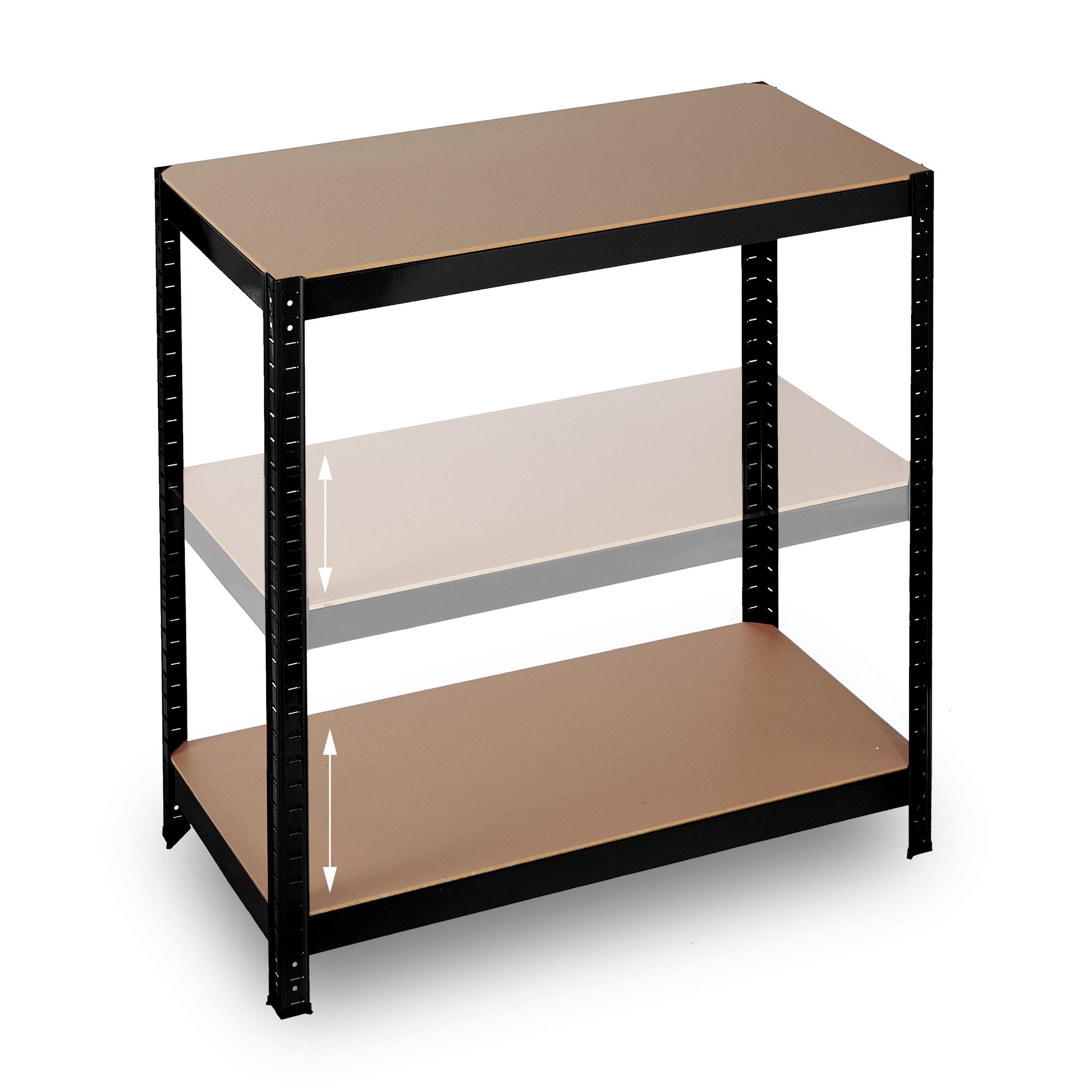 Étagère charge lourde, Meuble 5 étages à clip, Cave charge 875 kg, garage, 180x90x45 cm, acier, noir, Relaxdays - 7