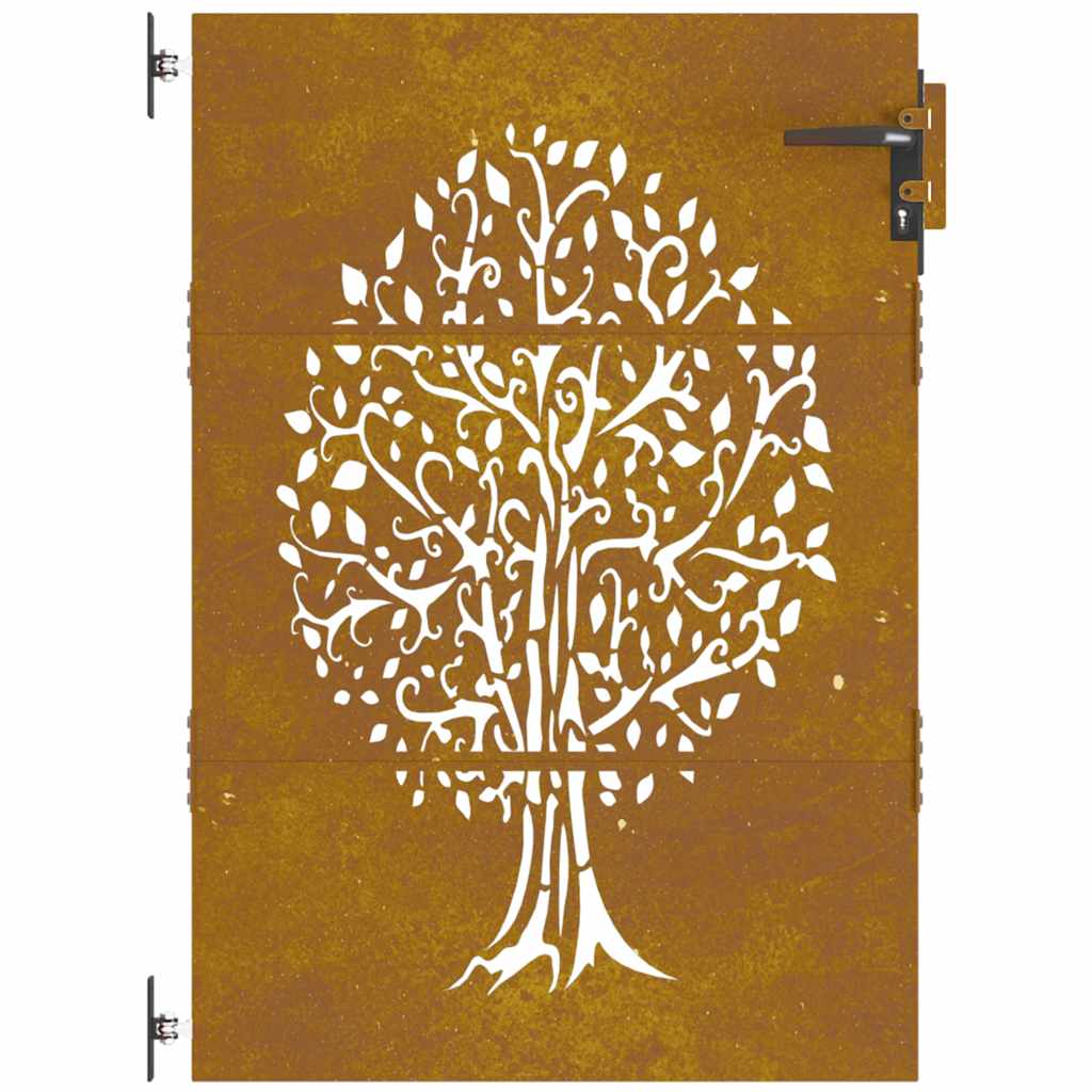vidaXL Portail de jardin 85x150 cm acier corten conception de l'arbre - 6