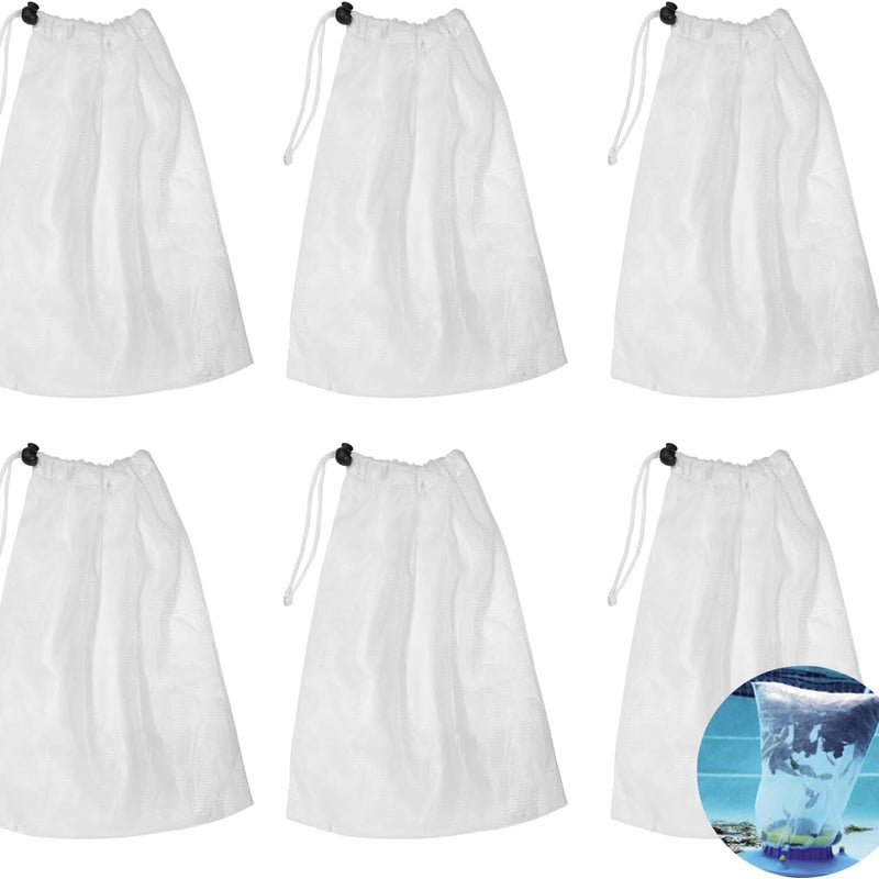 Opakowanie 6 worków wymiennych do odkurzaczy basenowych, służących do zbierania liści i drobnych zanieczyszczeń