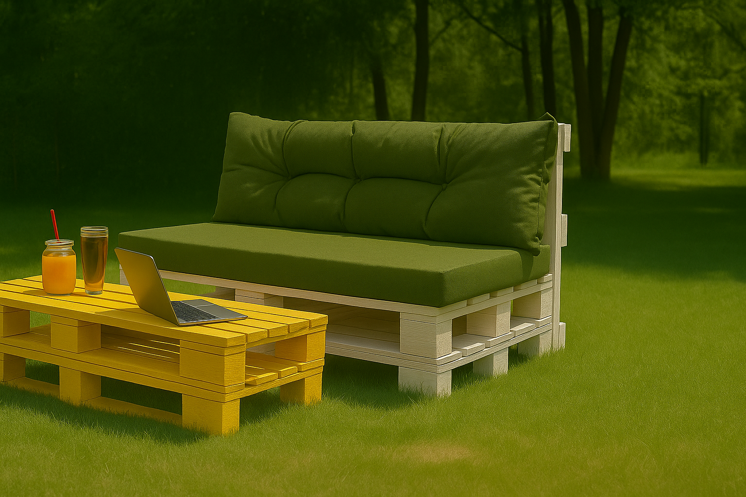 Poduszka ogrodowa na paletę 120x80x40cm poduszka na meble ogrodowe zielona, poduszka na balkon taras, poducha ogrodowa na meble z palet