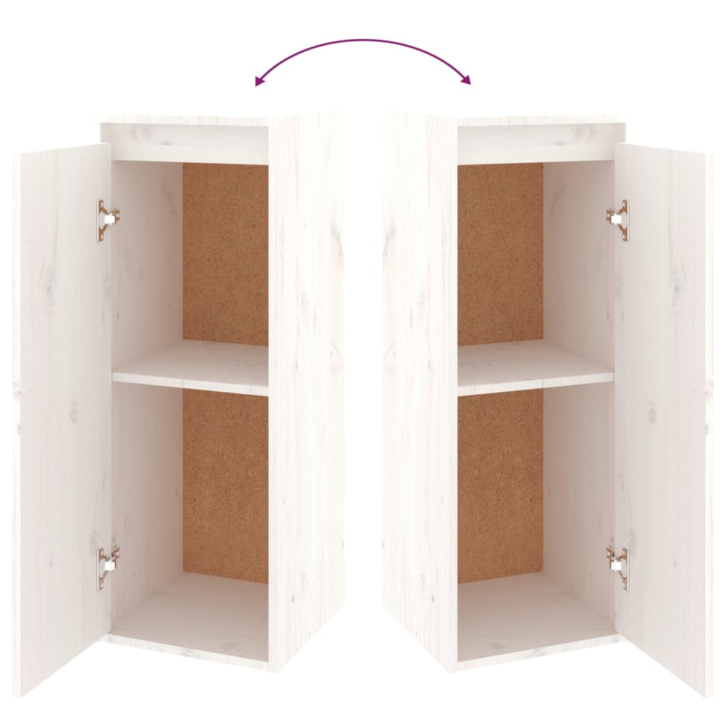 Maison Exclusive - Armario de pared 2 uds madera maciza de pino blanco 30x30x80 cm - 9