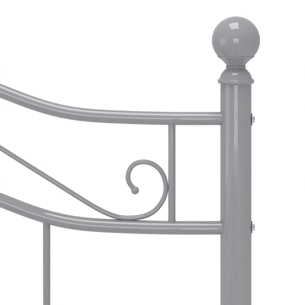 Cadre de lit sans matelas gris métal 120x200 cm vidaXL - 6