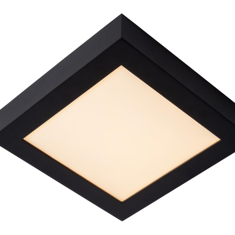 Plafon kwadratowy BRICE LED 22W Ciepła biel 1656lm czarno-biały wym:3,9x22x22cm IP44 Lucide
