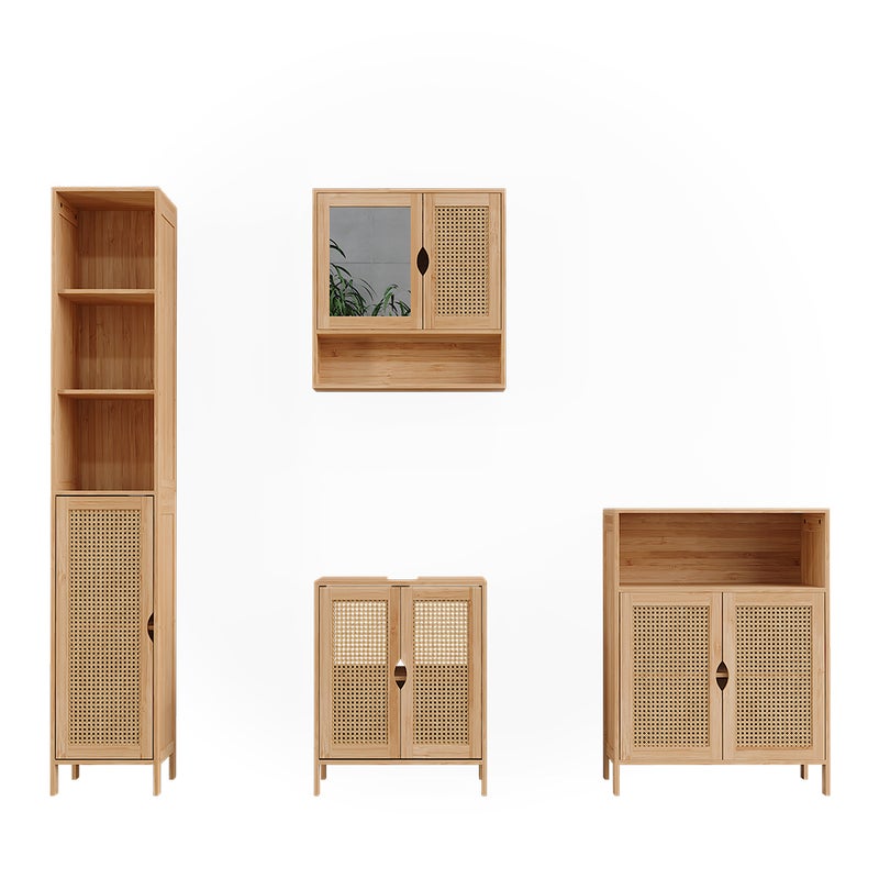 Vicco Badmöbel-Set Liora, Bambus, 4 części