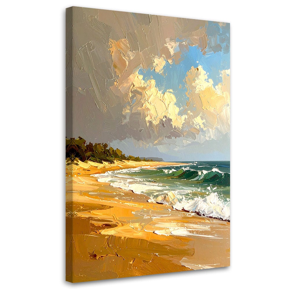 Obraz do salonu krajObraz morze plaża efekt farby olejnej 80x120
