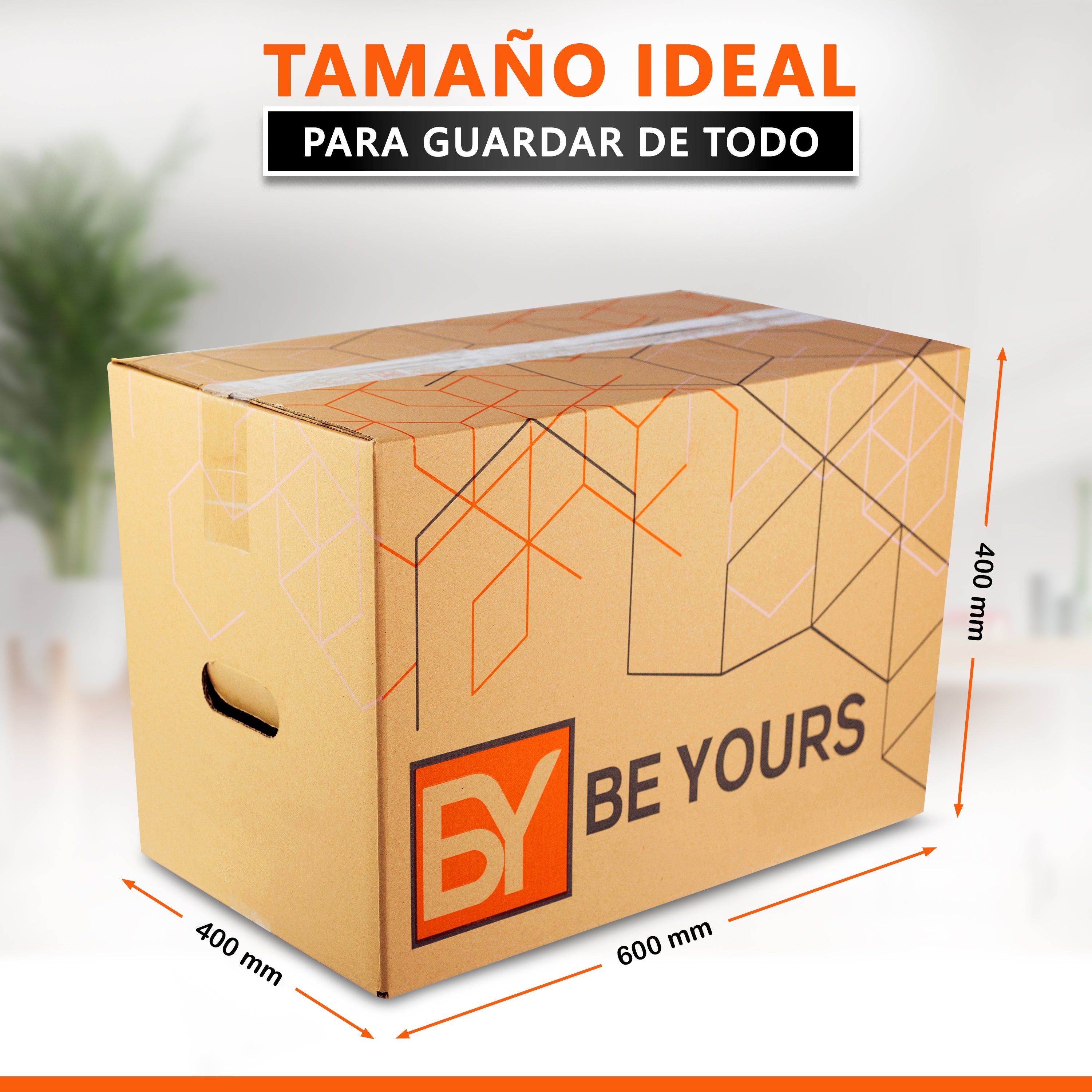 Pack de 10 Cajas de Cartón Doble para Mudanzas 60x40x40 cm + Cinta Adhesiva, Con Asas Reforzadas para un Transporte Fácil y Seguro - 2