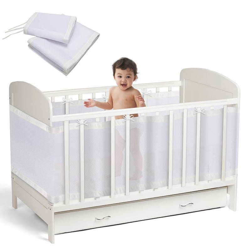 Paracolpi Per Lettino Bambino Morbido E Traspirante – Protezione Anti-Caduta 360°