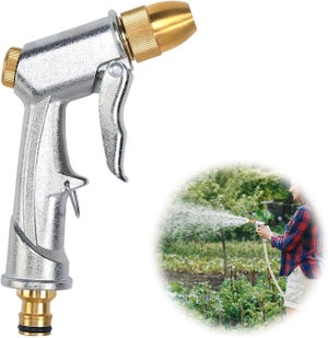 Pistolet D'Arrosage En Métal 100% SMTFCTY - Haute Pression, Robuste Pour Jardin, Lavage Voiture Et Pelouse - 4 Modes De Pulvérisation