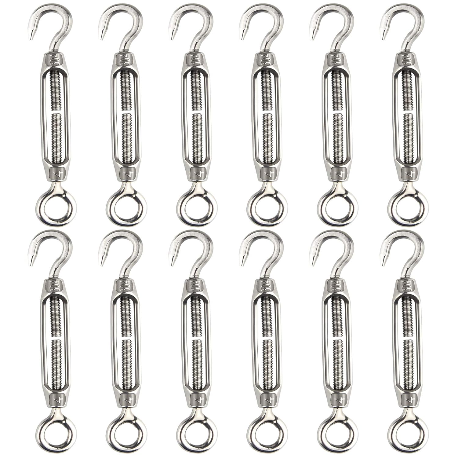Baotongle 12 Ganci Per Tende A Nastro In Acciaio Inox 304 A 4 Rebbi Con Clip A Croce - 3