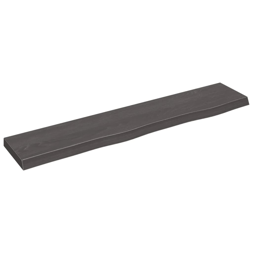 Estante de pared gris oscuro 100x20x4 cm madera maciza de roble tratada