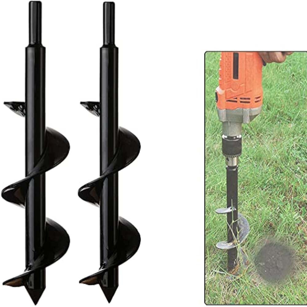 Wiertło ogrodowe, 2 sztuki, narzędzia do głębokiego kopania otworów, sadzenia kwiatów, drzew i krzewów (8*30CM)