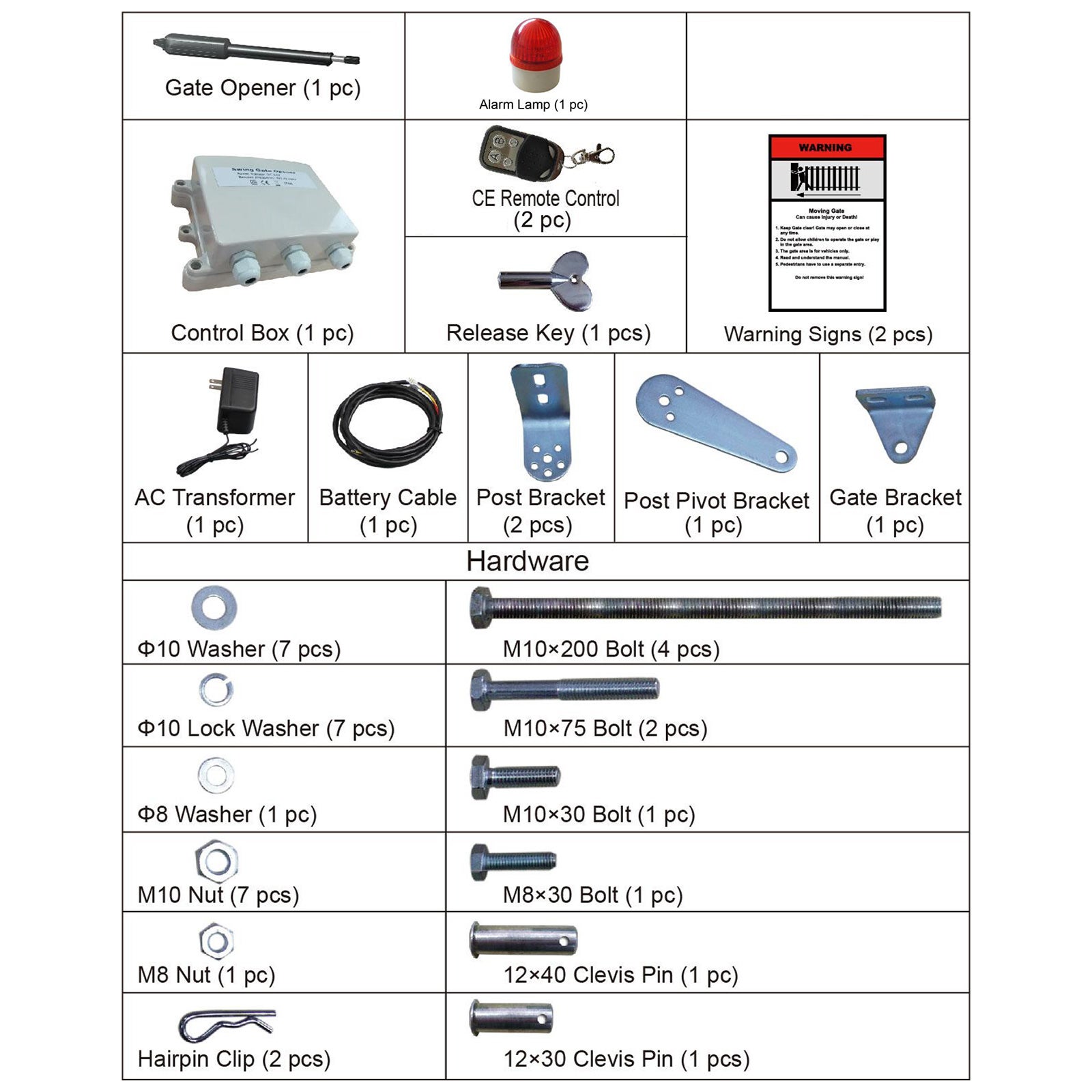 Abridor de puerta batiente con actuador lineal SucceBuy,5,5 m de longitud,380 kg con control remoto - 3
