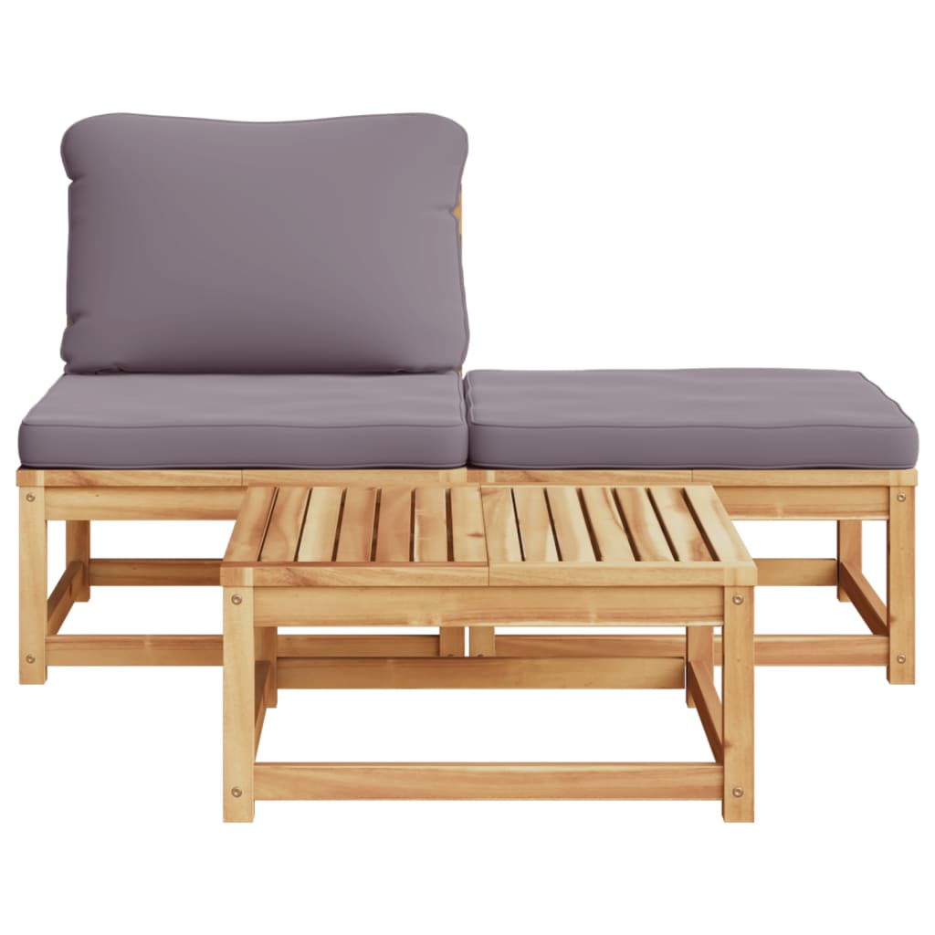 Maison Exclusive - Salon de jardin 3 pcs avec coussins bois massif d'acacia - 4