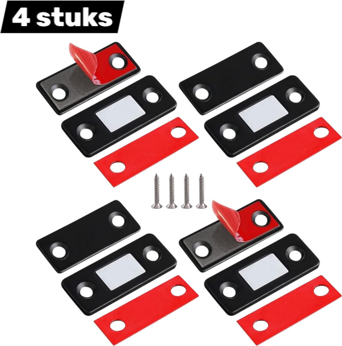 Zăvor magnetic, Set de 4, Închizător magnetic de ușă, Magnet în formă de L, Magnet pentru încuietoare de ușă, Magnet pentru dulap 4buc