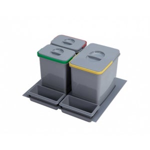 Relaxdays Pattumiera Estraibile Con 2 Secchi Da 8L - Per Sotto Lavello, Nero | Raccolta Differenziata Compatta - Foto 7