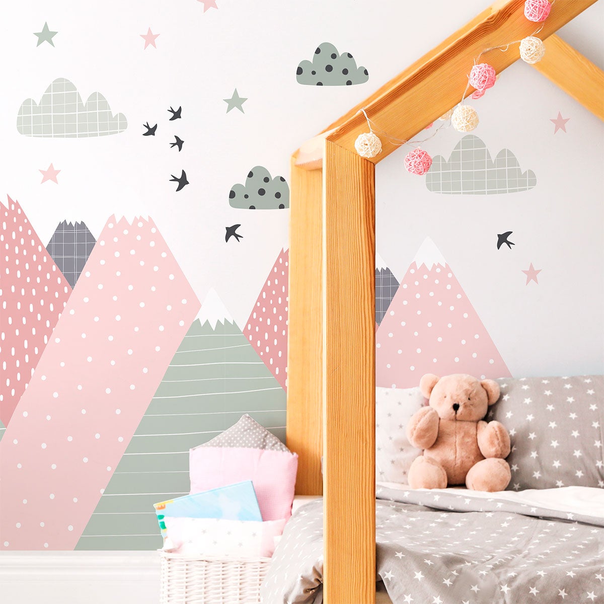 Adesivo bambino di montagna scandinavo bika - Sticker adesivo - adesivi murali - 120x180cm - 4