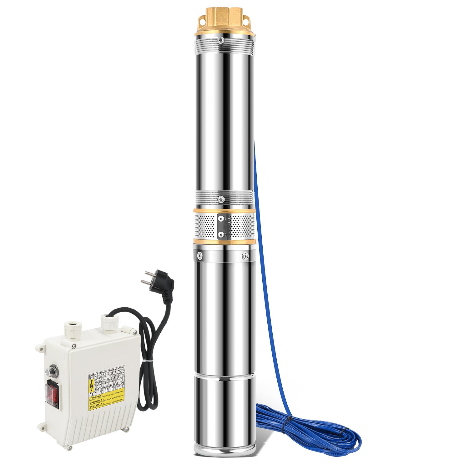 Pompe de puits submersible 370 W, 5 turbines, capacité de pompage d'eau — free download