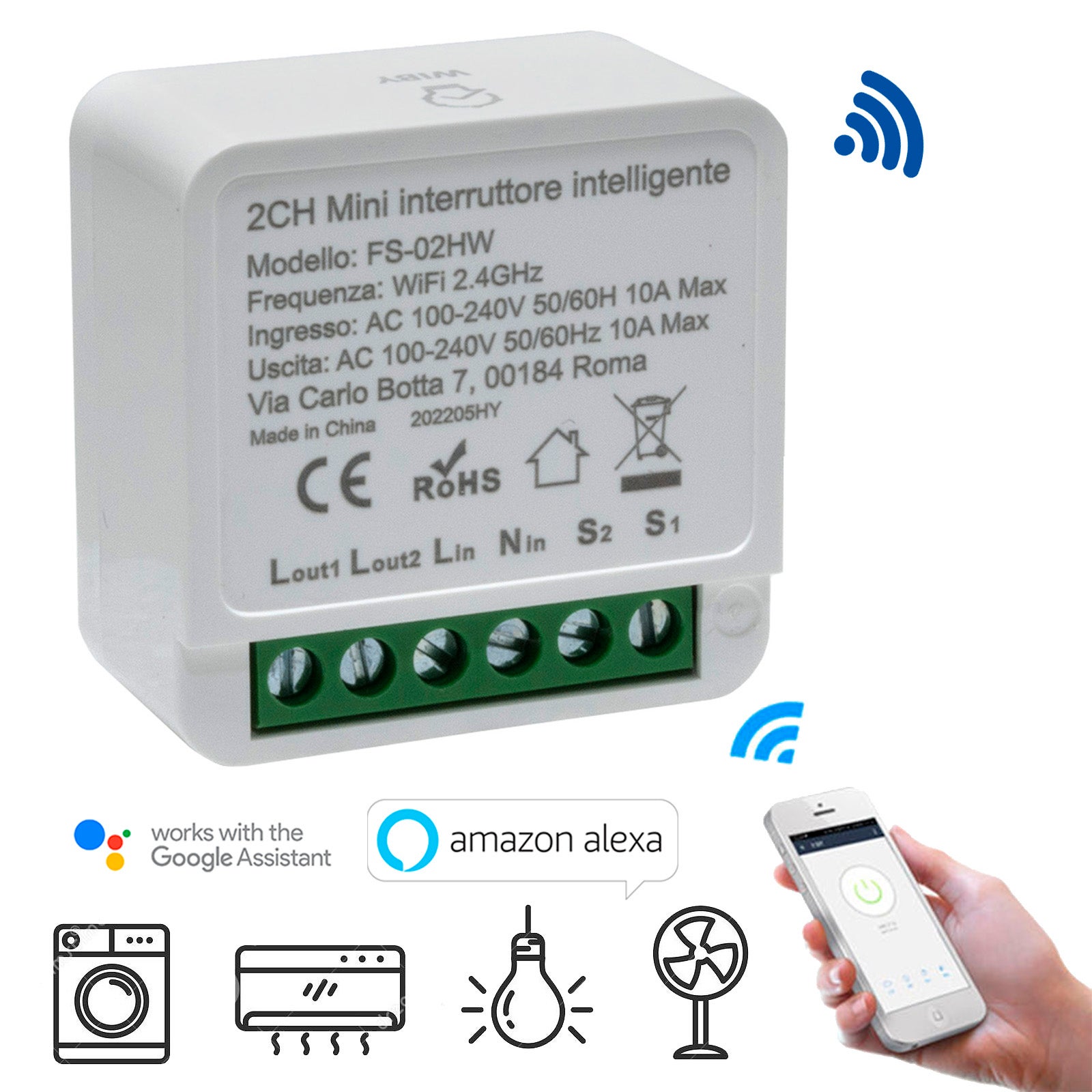 SONOFF - Module commutateur 2 canaux Matter Over Wifi MINI-2GS (MINI DUO