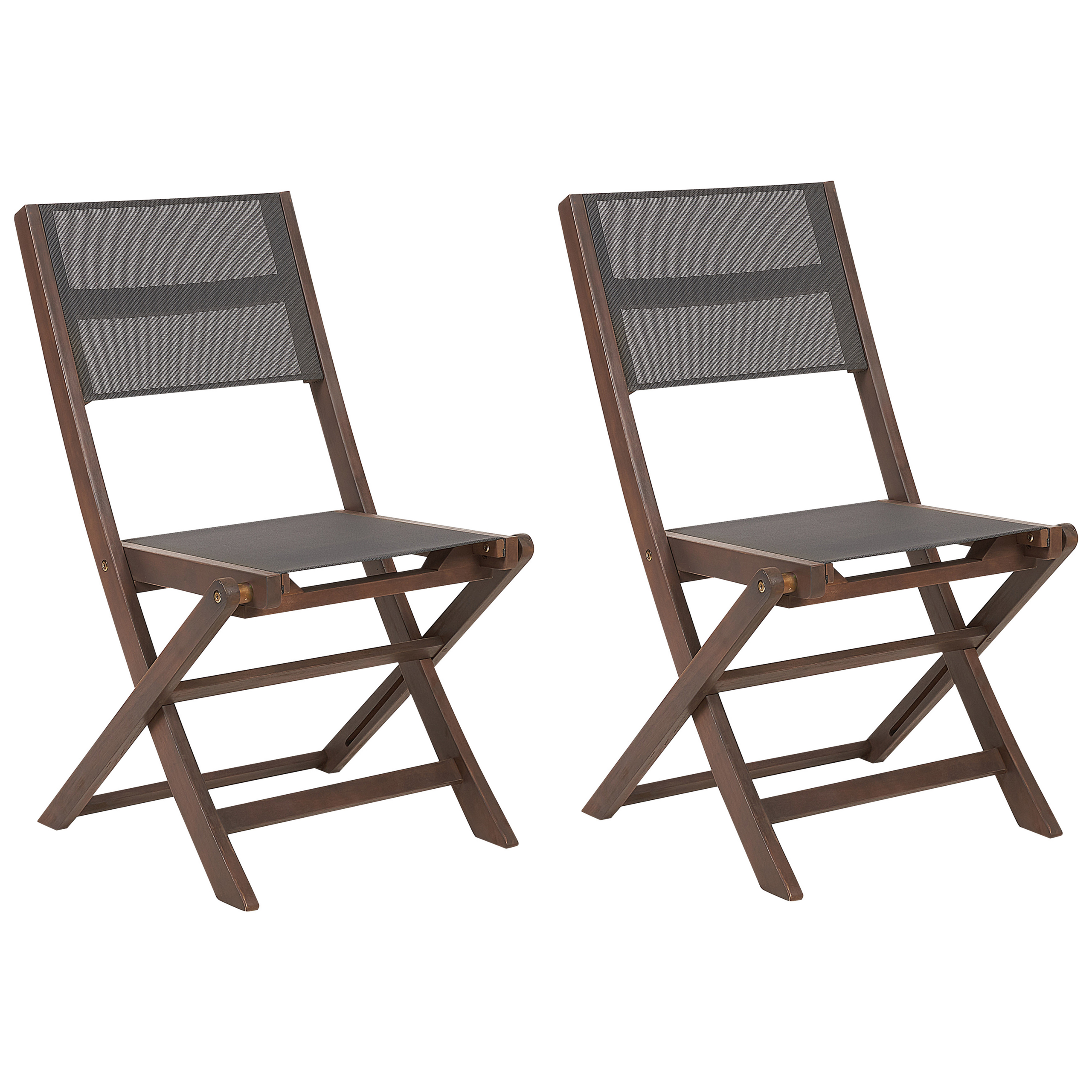 Set de 2 scaune de grădină CESANA Lemn de acacia Maro închis 2buc