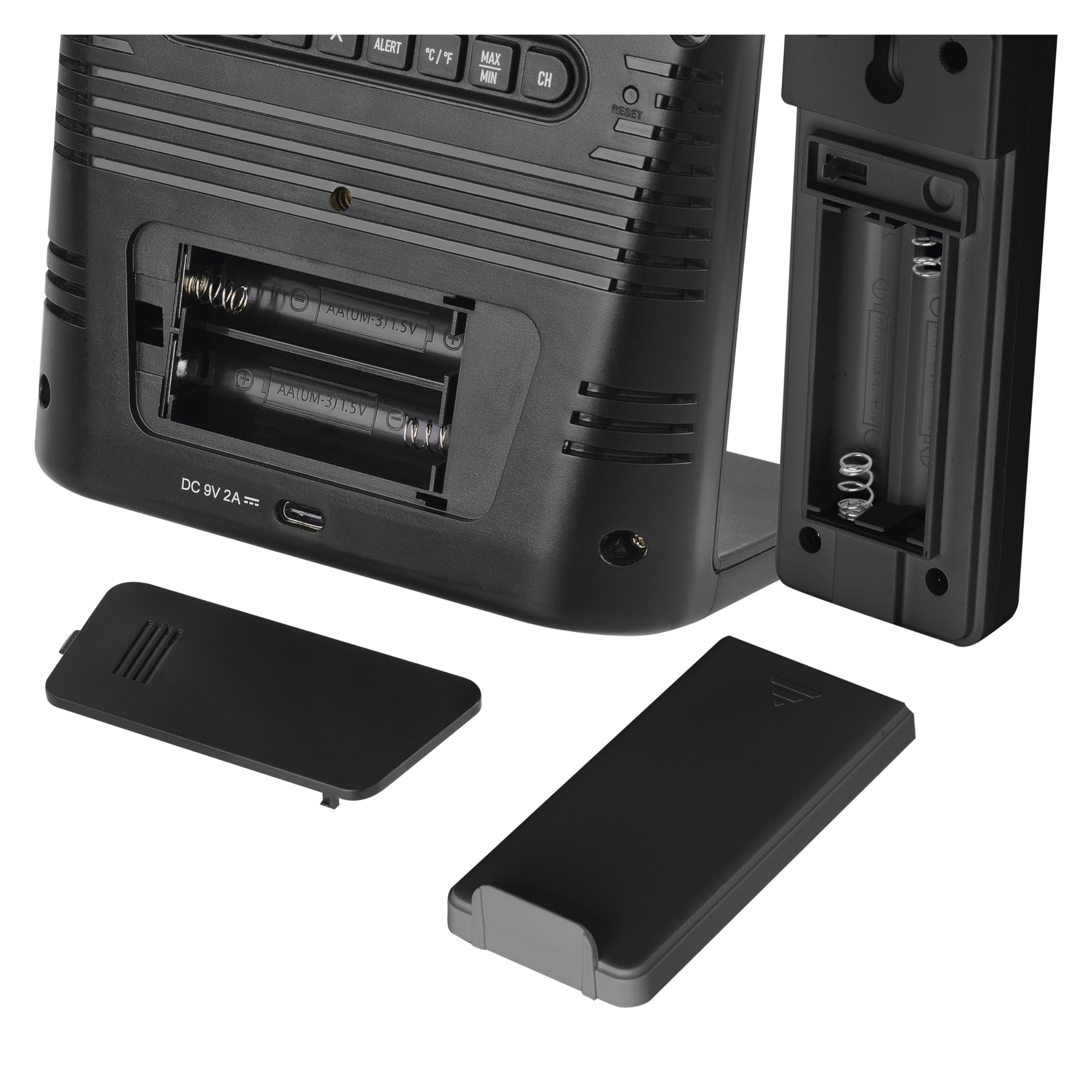 EMOS Stazione meteo radio con caricabatterie Qi senza fili, display a colori VA, alimentatore e sensore esterno, funzioni: termometro, igrometro, prev - 4