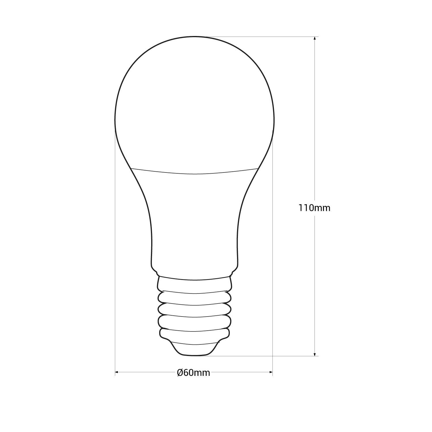 Pack x 10 - Ampoule LED E27 A60 - 9W - Blanc Froid - 7