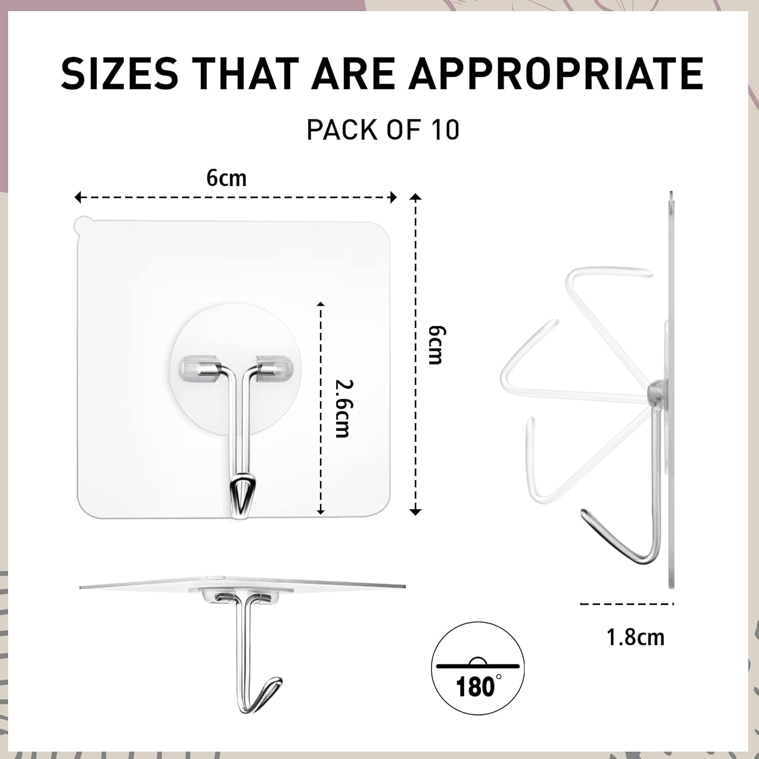 smartpeas 2 X Ganci Appendiabiti Da Parete Appendiabiti - Cromo Opaco - Acciaio Inox Spazzolato - 6 Ganci Fissi Per Un Peso Massimo Di 30 Kg - In Più: 1 Gancio Autoadesivo