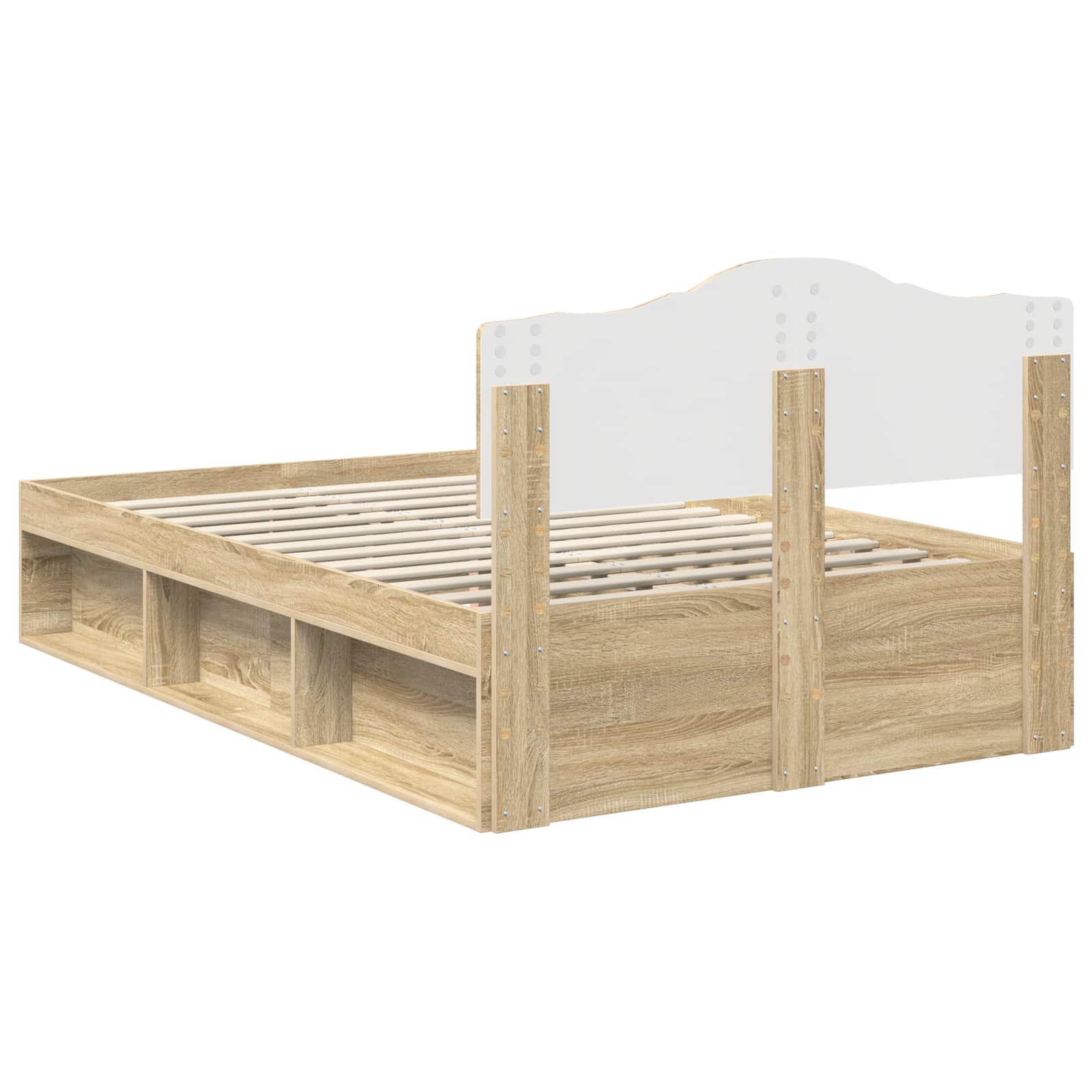 Cadre de lit en bois de pin massif, pour la chambre, 120 × 200 cm - 9