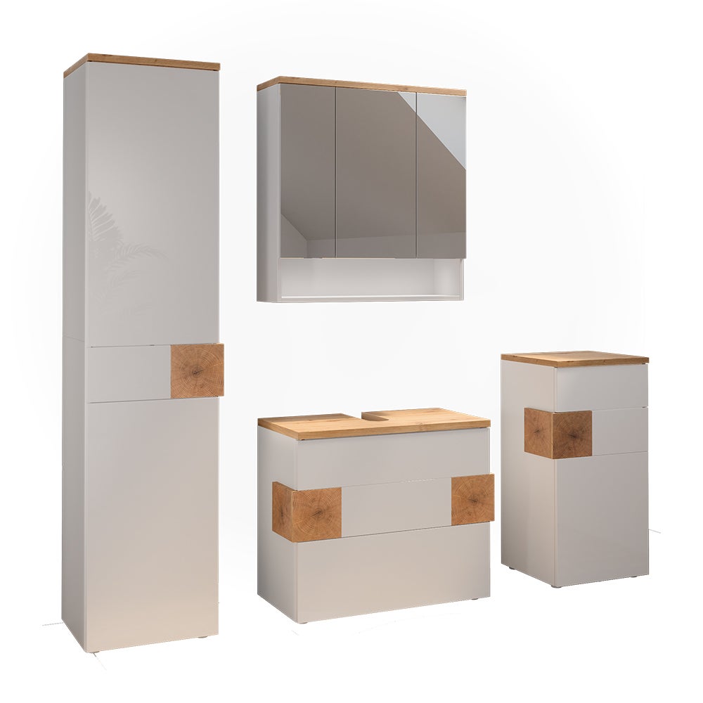 Vicco Zestaw mebli łazienkowych Eden, Biały, 4 części