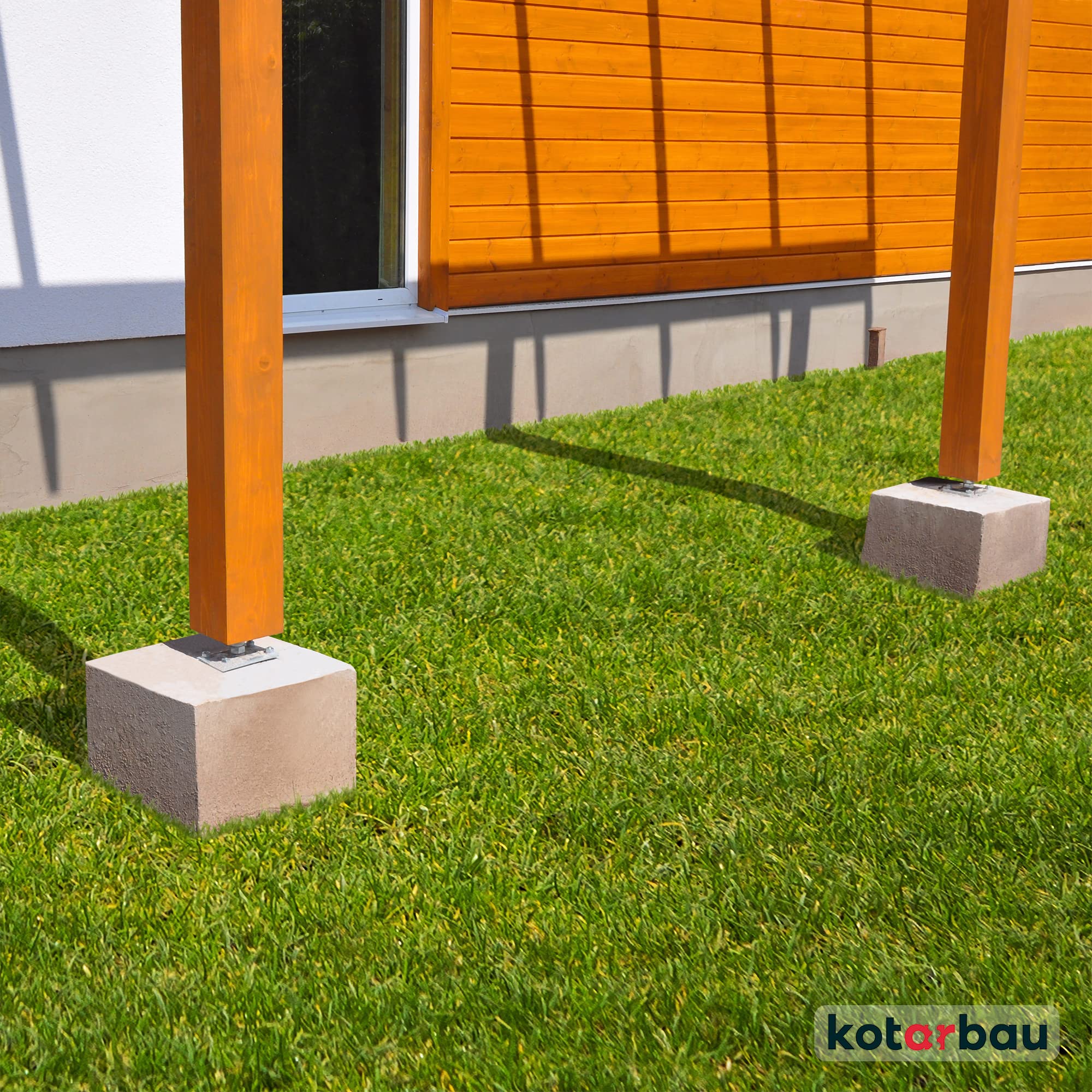 Podstawa Słupa Regulowana - 110 X 250 MM - Wspornik z Prętem Do Betonu - Kotwa Stalowa Zestaw 16 SZT KOTARBAU - 2