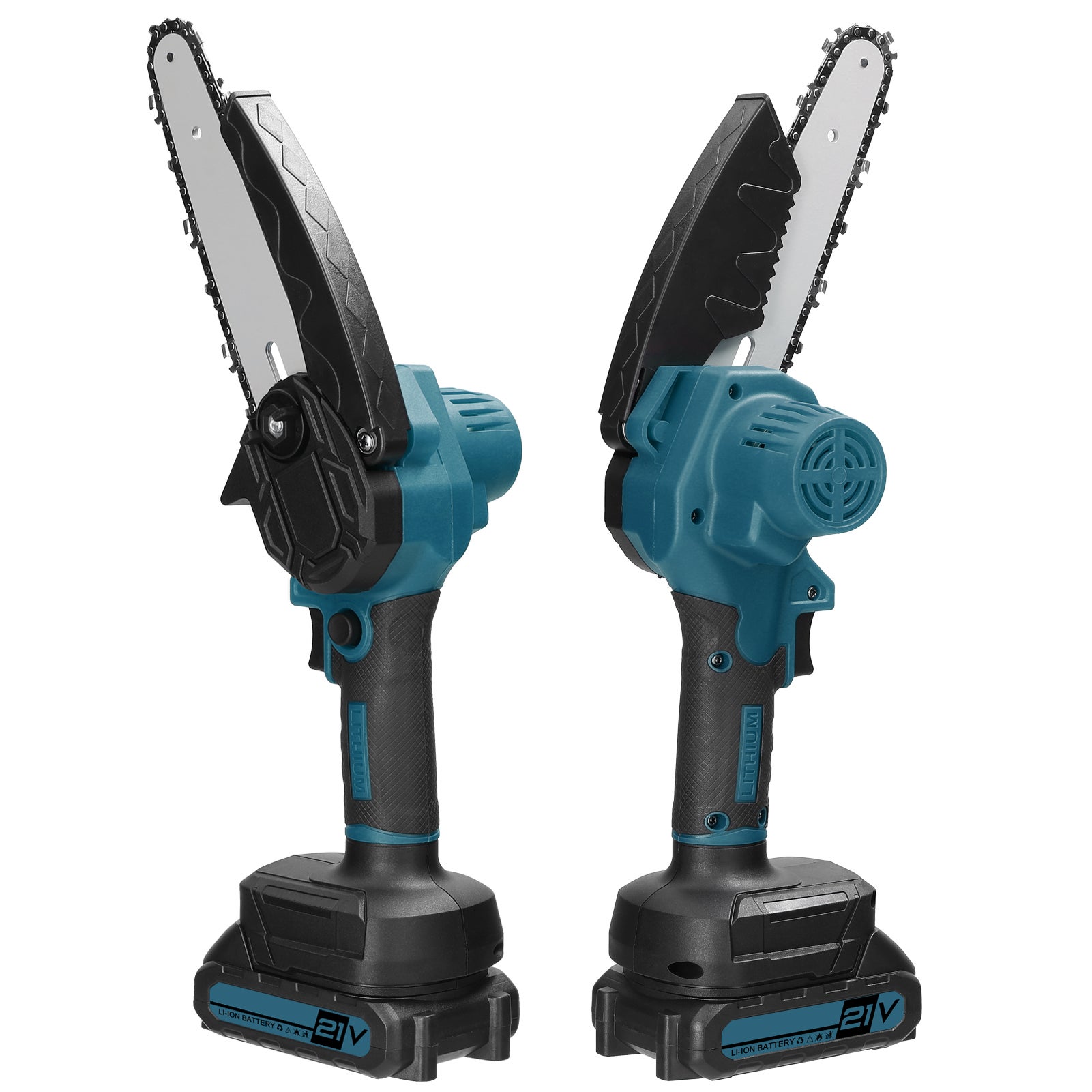 Tronçonneuse électrique portable 21 V 6 pouces, petite tronçonneuse à bois, moteur à balais, outil de travail du bois à une main, adapté au jardinage - 8