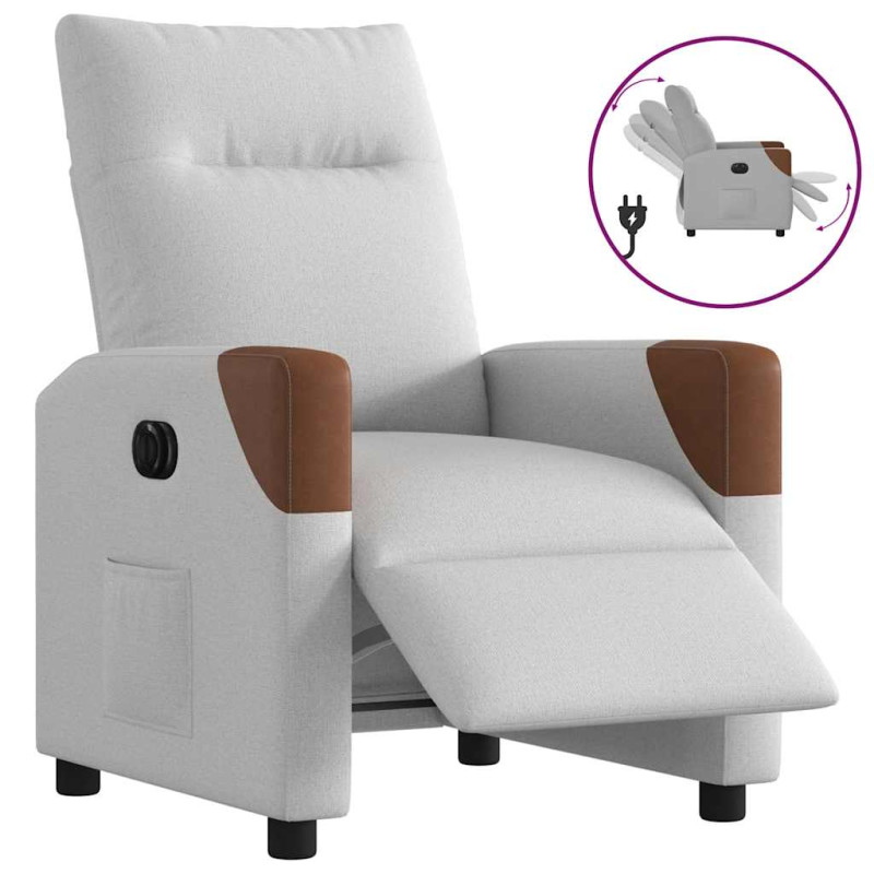 Elektryczny fotel rozkładany Cloud Grey Fabric vidaXL