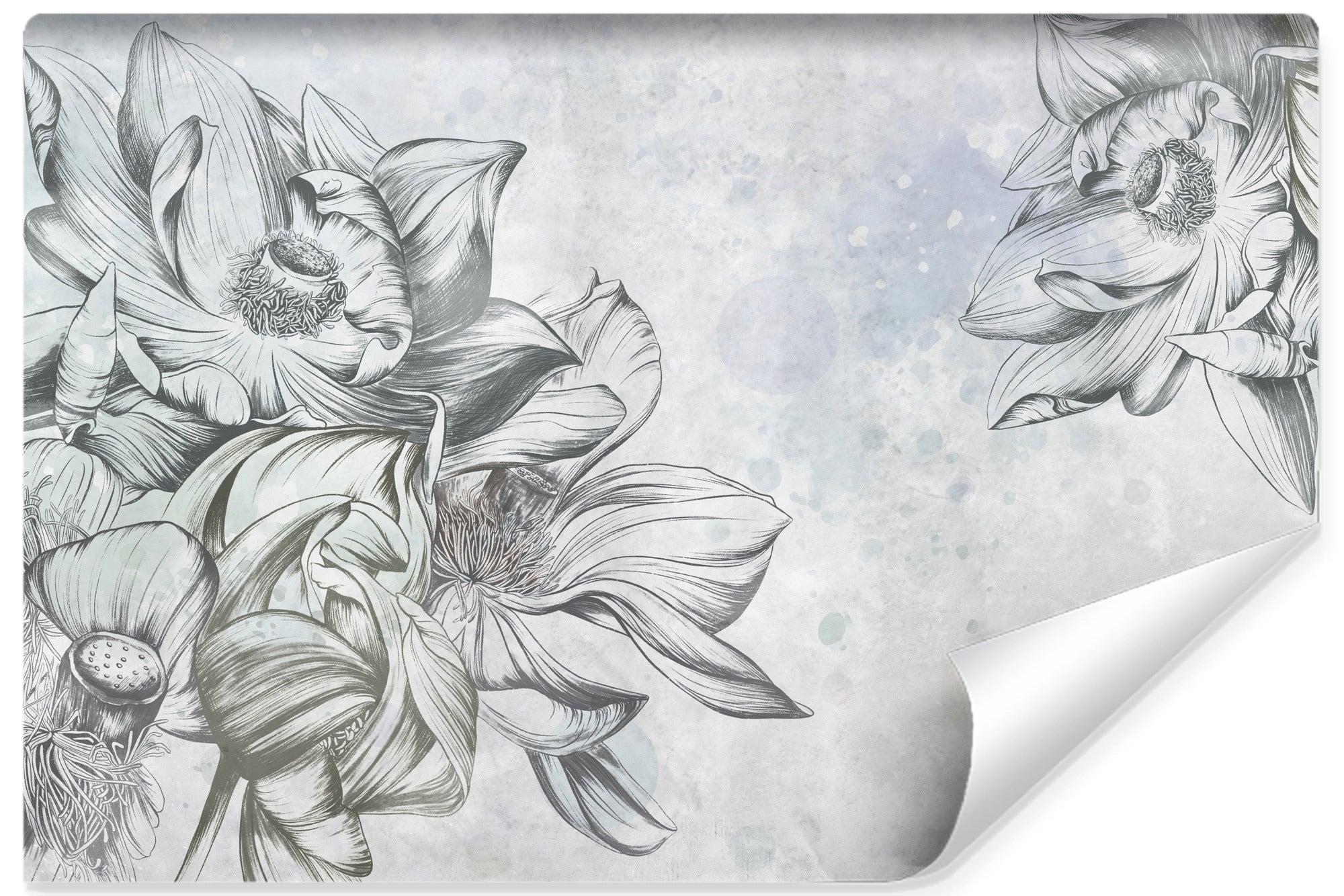 Vlieseline papier peint photo fleurs béton abstraction pour salon 450cm x 300cm