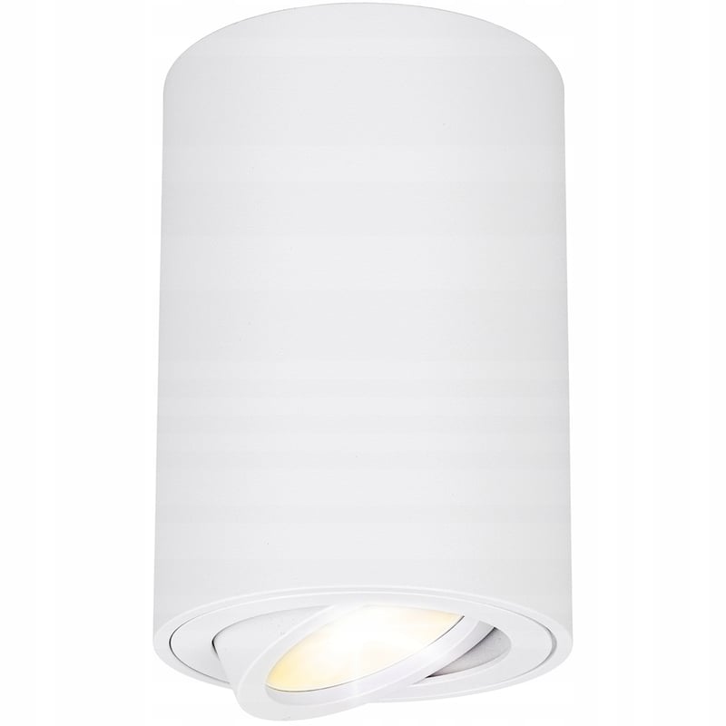 Oprawa natynkowa LED GU10 okrągła biała RUCHOMA tuba lampa sufitowa reflektor ścienny halogen - LEDHOFF