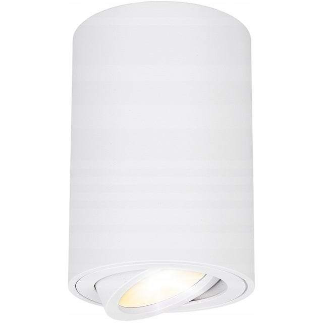 Oprawa natynkowa LED GU10 okrągła biała RUCHOMA tuba lampa sufitowa reflektor ścienny halogen - LEDHOFF