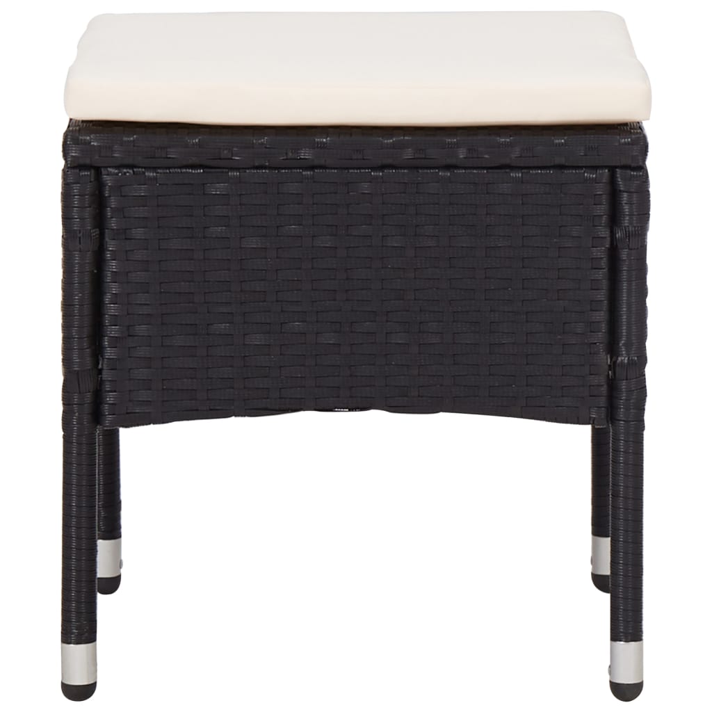 Maison Exclusive - Set da Pranzo da Giardino 5 pz Nero in Polyrattan e Acacia - 3