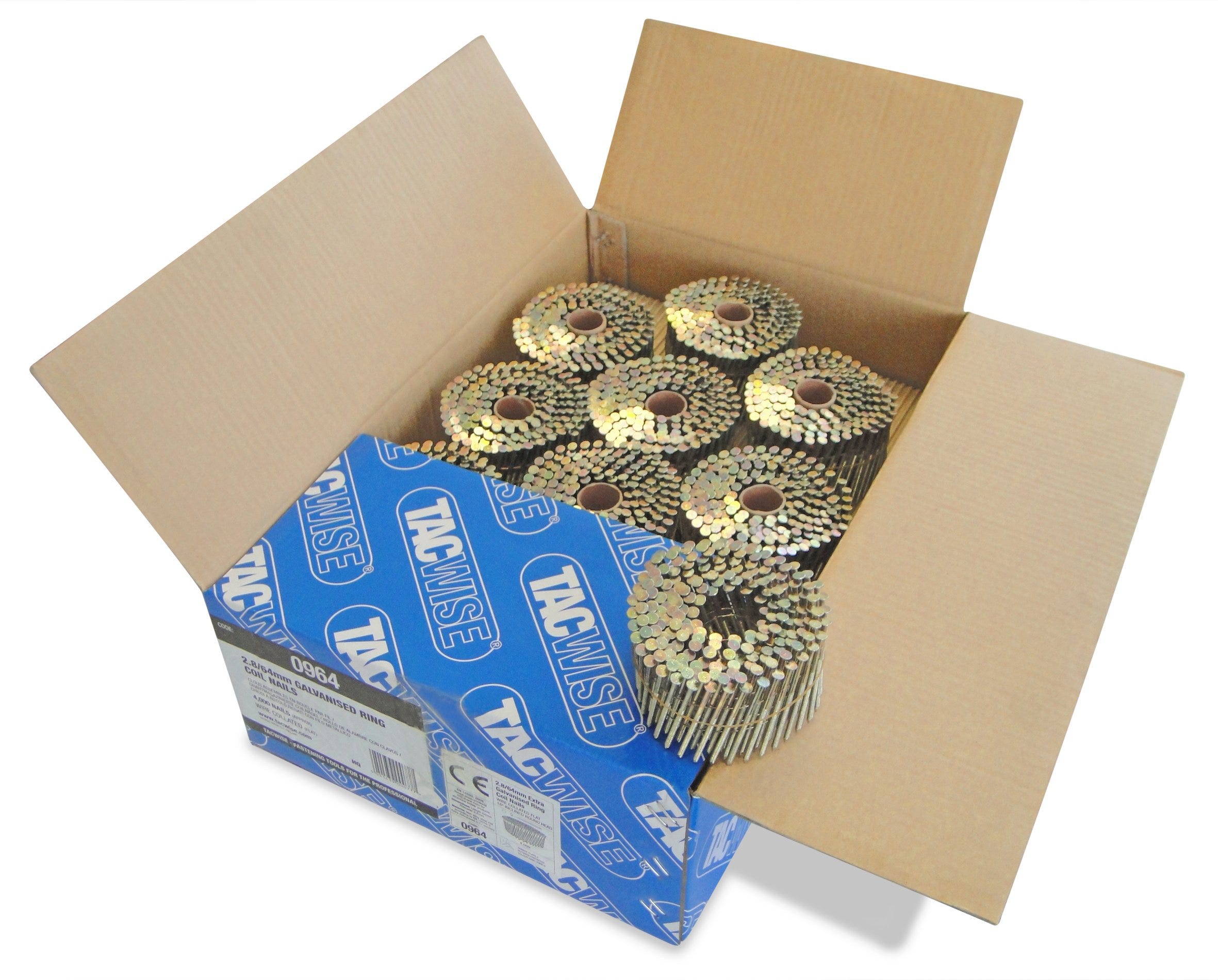 Chiodi A Bobina Tacwise 2,8/64 Mm Galvanizzati - Confezione Da 4000, Punta A Diamante - Foto 8