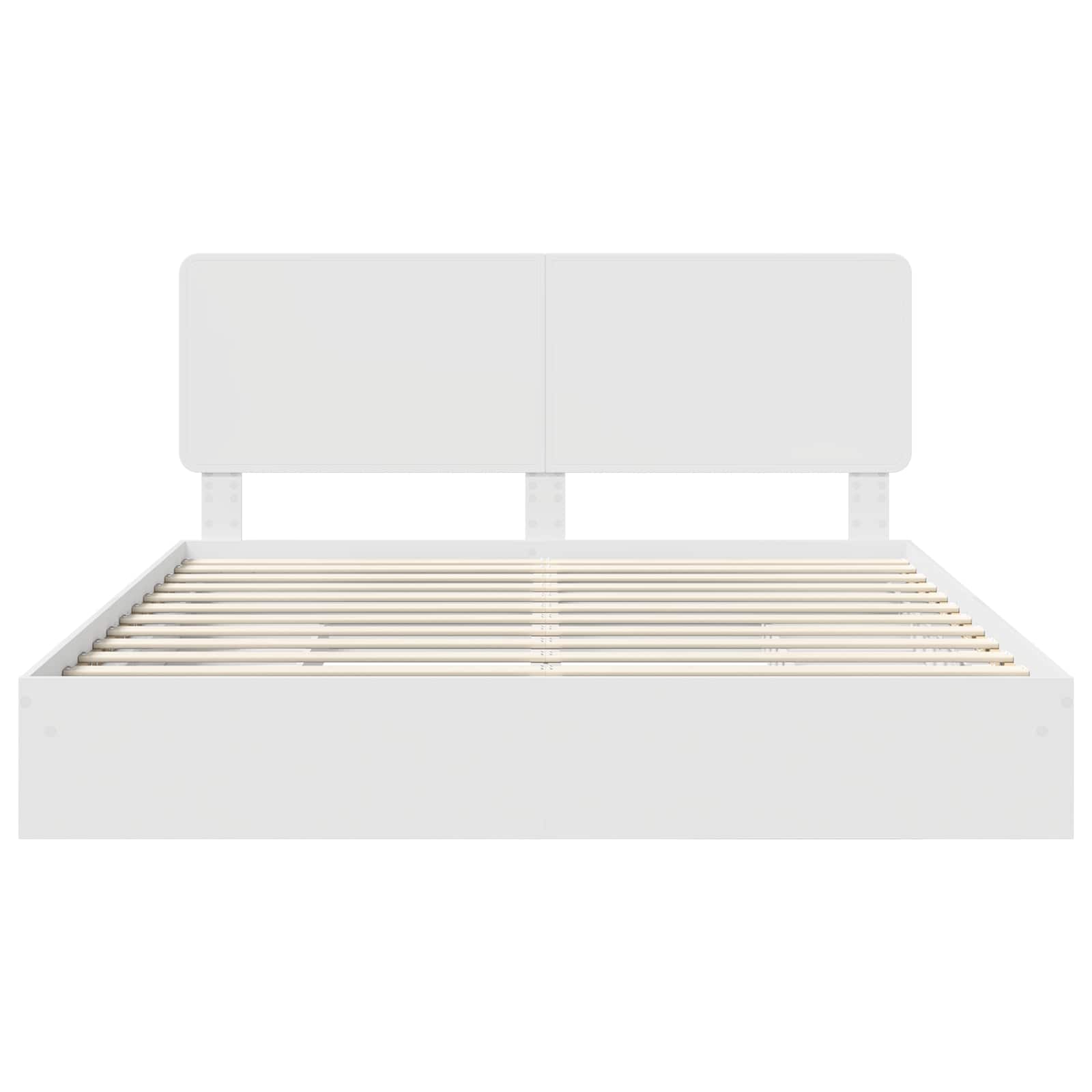 Lit de rangement réglable blanc 180 x 200 cm en panneau de bois - 8