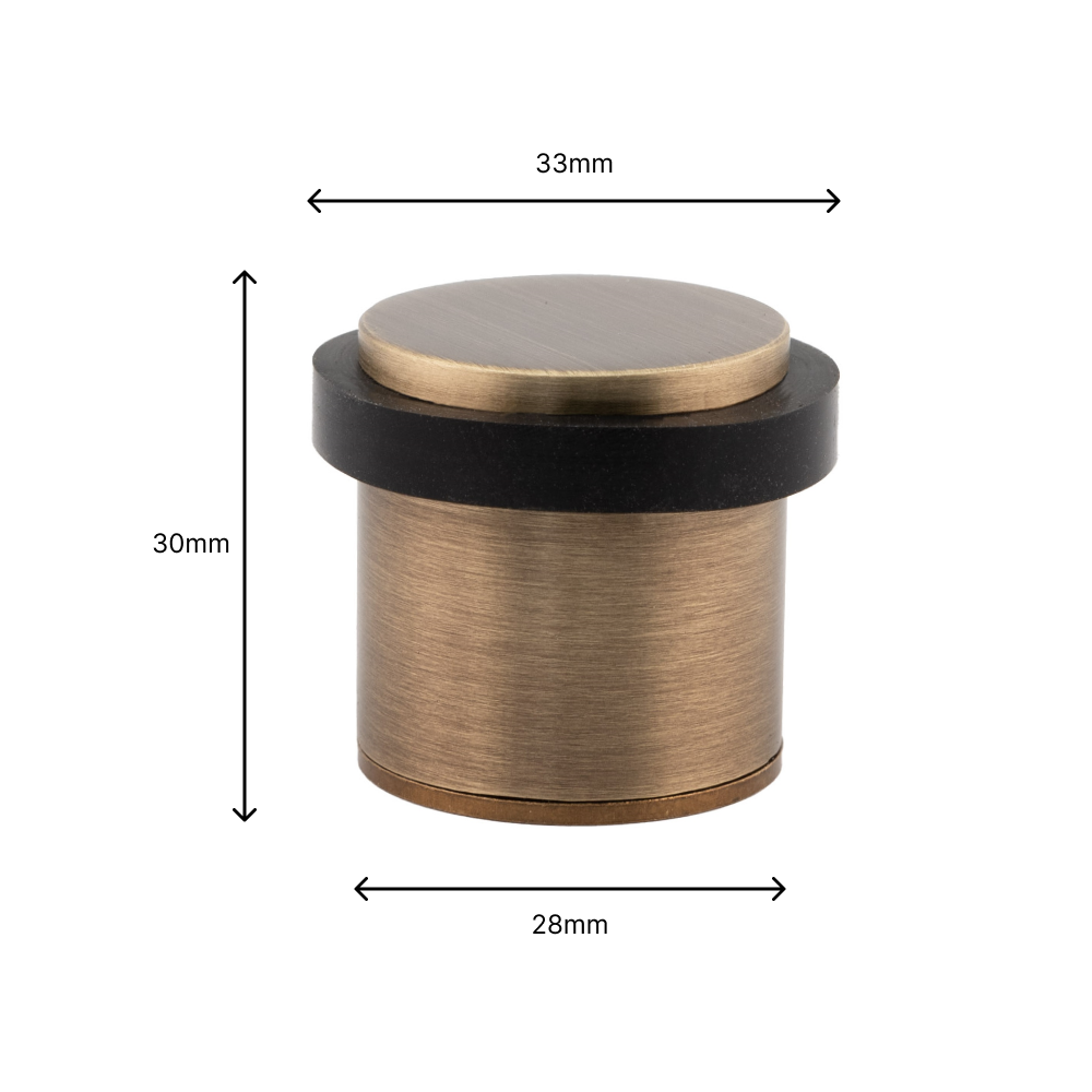 Lot de 4 Butoirs de porte 28 x 30 mm pour sol, cuir laiton avec caoutchouc de protection, à visser, EVI Herrajes - 3