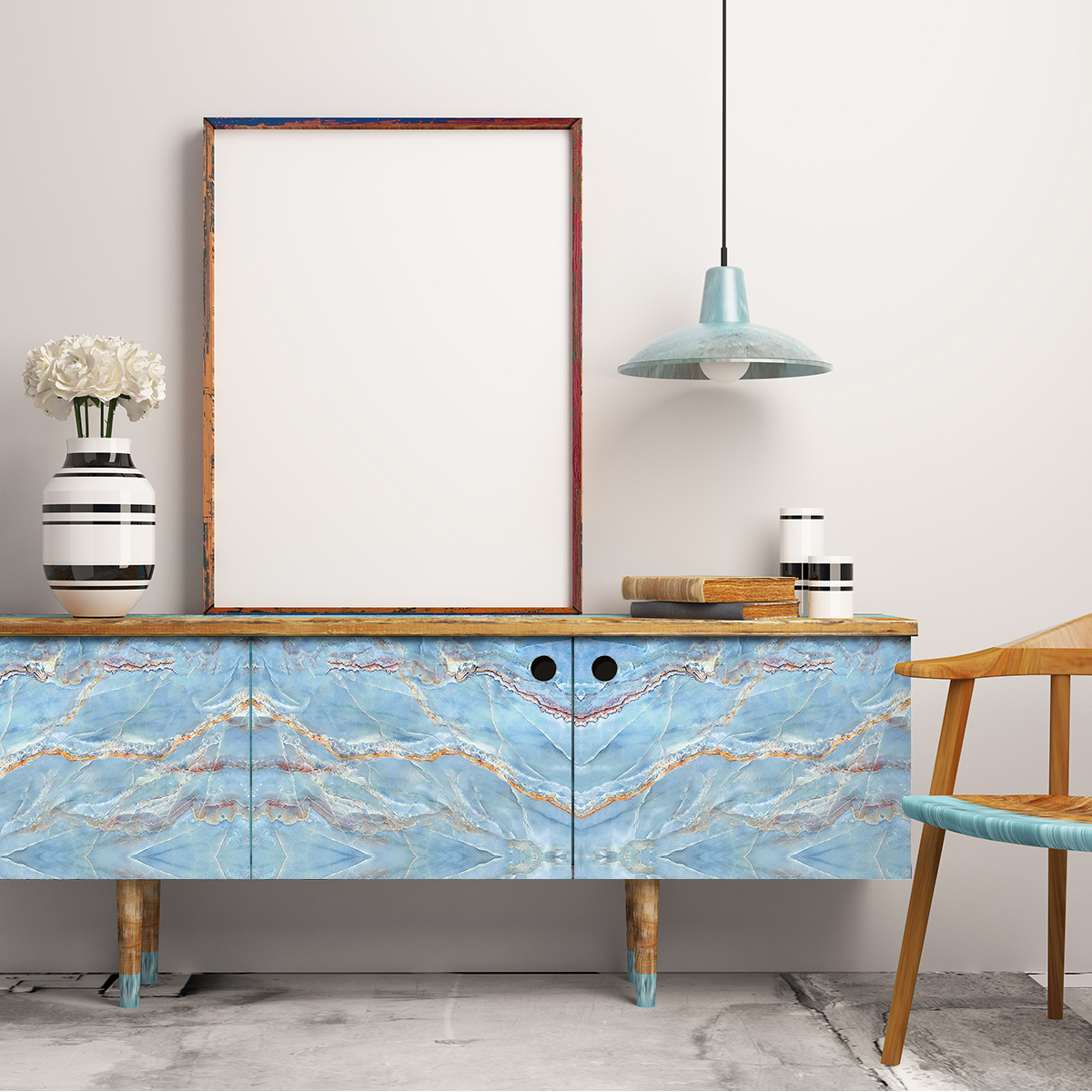 Vinilo muebles mármol de san remo - adhesivo de pared - revestimiento sticker mural decorativo - 60x90cm