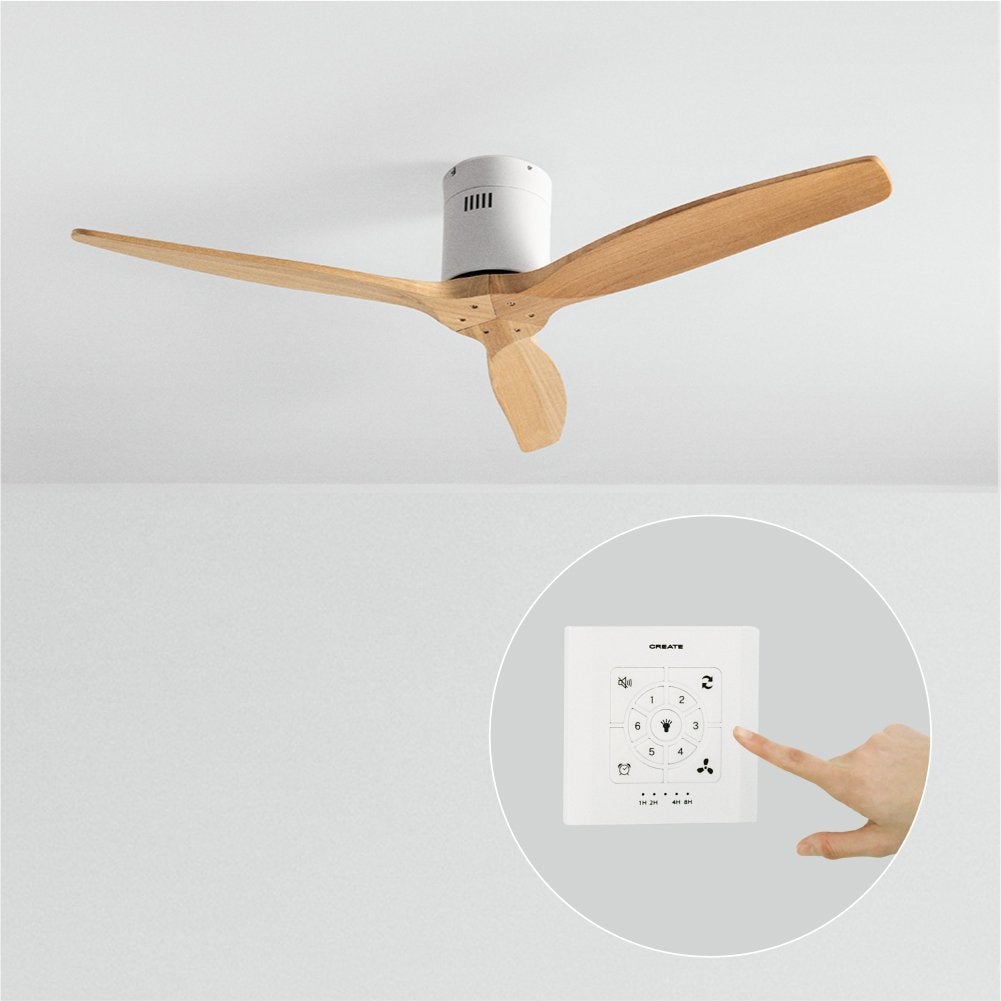 CREATE - WIND CALM NATURAL WOOD - Wentylator sufitowy 40W cichy 100% drewno -