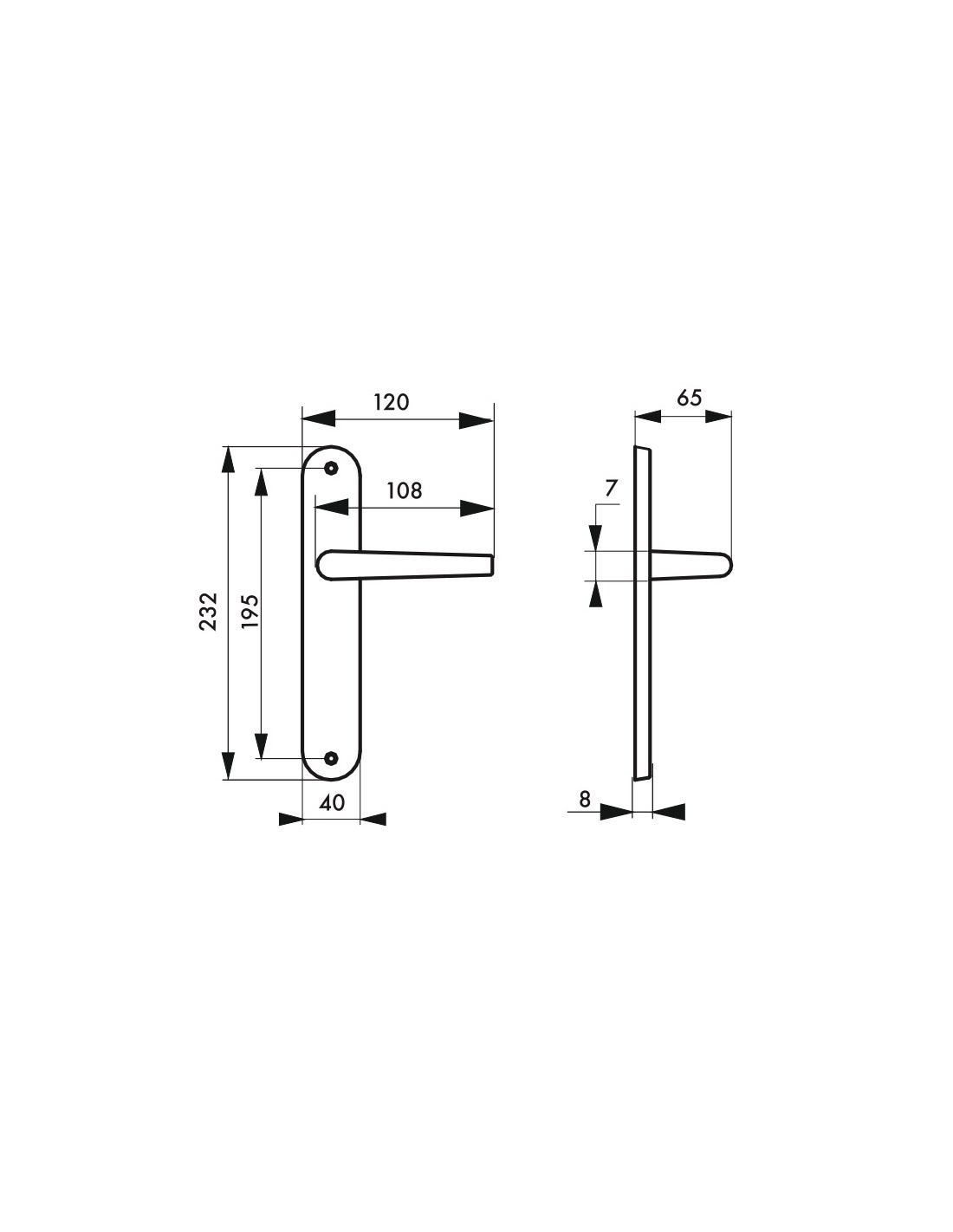 THIRARD - Ensemble de poignées pour porte intérieure Selene sans trou, carré 7mm, entr'axes 195mm, nickelé satiné - THIRARD - 2